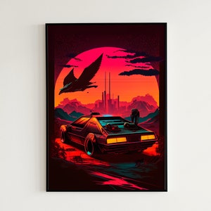 80s Retro SciFi Painting Poster | Wall Art | Print | Cyberpunk | Future | Scifi | Posters | Man Cave | 1980s | Blade Runner