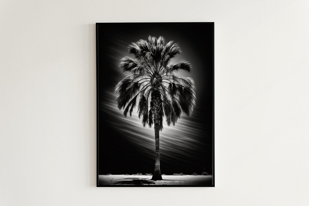 Palm Tree Poster | Wall Art | Minimalist | Black and White | Home Decor ...