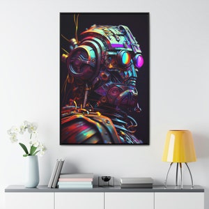 Sci Fi Robot Canvas | Frame Included | Canvas Print | Wall Art | Framed Canvas | Future | Cyberpunk