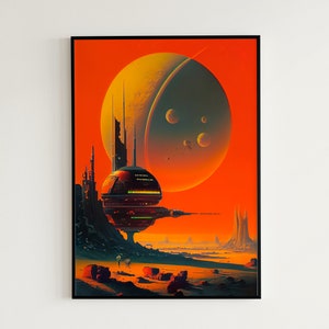 70s Retro SciFi Painting Poster | Wall Art | Print | Cyberpunk | Future | Scifi | Posters | Man Cave | 1970s | Blade Runner