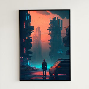 Retro SciFi Painting Poster | Wall Art | Print | Cyberpunk | Future | Scifi | Posters | Man Cave | Blade Runner