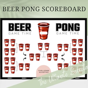 Beer Pong Scoreboard - Challenge Accepted Party Games
