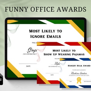 101 Funny Office Employee Awards - Work Party, Certificates, Printable, Humor, Morale Booster, Perfect Gift, World&#39;s Best Boss, Anniversary