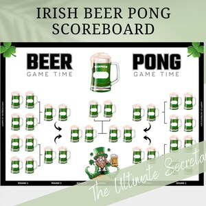 Irish Beer Pong Scoreboard - Challenge Accepted Party Games