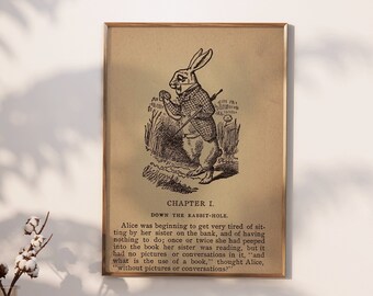 Alice in Wonderland Decor Ilustrated Pages Wall Art Print | High-Resolution Instant Download Prints | The Print Movement