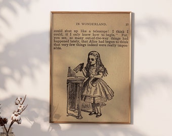 Alice in Wonderland Decor Ilustrated Pages Wall Art Print | High-Resolution Instant Download Prints | The Print Movement