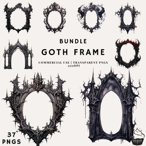Goth Frame Bundle Clipart | PNG | Utilisation commerciale | Téléchargement instantané | 300 DPI