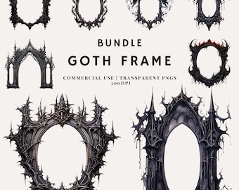 Goth Frame Bundle Clipart | PNG | Commercial Use | Instant Download | 300DPI