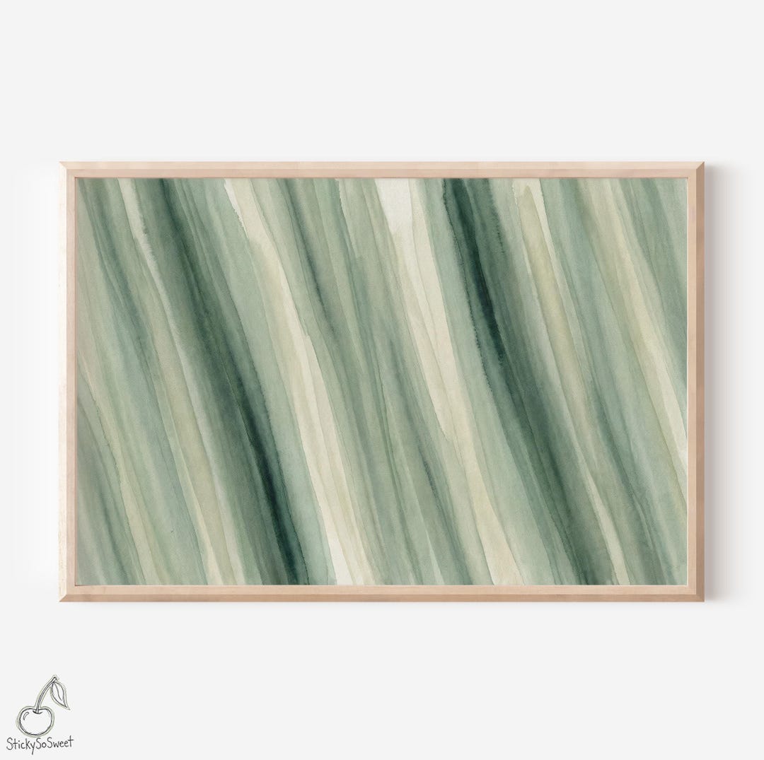Sage Green Abstract Forest Art Print | Watercolor Earth Tone Wall Decor ...