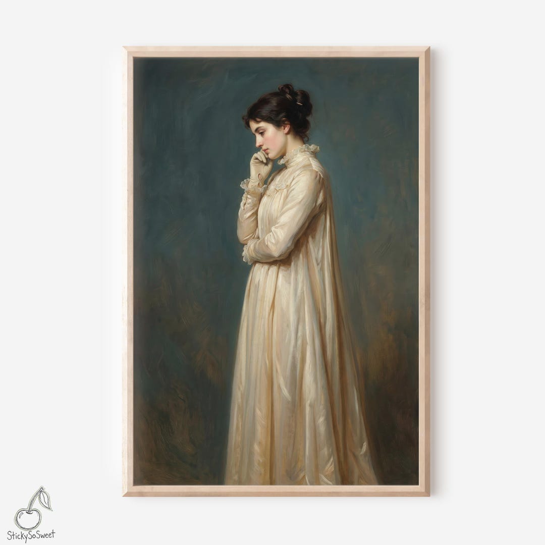 Victorian Woman Portrait Art Print | Moody Oil Painting Poster ...