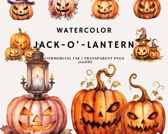 Vintage Jack-o-Lantern Clipart, graphiques clip art Halloween