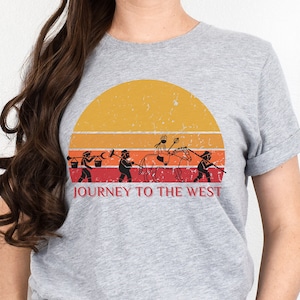 Journey to the West T-Shirt | Monkey King |Tripitaka | Pigsy | Sandy  | Retro Sunset Tee | Boho | Monkey King T-Shirt | Chinese Mythology