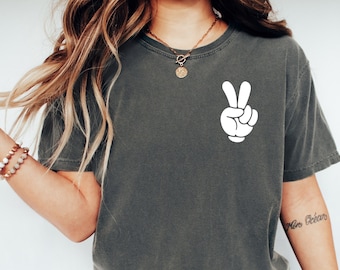 Disney Pocket Size Peace Sign Shirt, Disneyworld shirts,Peace Mickey Shirt,Matching Disney Pals Shirts,Disneyland shirt, retro disney shirt