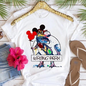Wrong Park Shirt, Disney Shirt, Disney Wrong Park Shirt, Mickey Shirt, Dinosaur Shirt, Dinosaur Cartoon, Tyrannosaurus Shirt, Tyrannosaurus