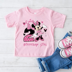 Minnie Mouse Birthday Girl Shirt, Disney Birthday Party, 2nd Birthday Gift, Disneyland Birthday Trip, Birthday Princess, Custom Bday Gift