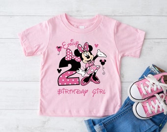 Minnie Mouse Birthday Girl Shirt, Disney Birthday Party, 2nd Birthday Gift, Disneyland Birthday Trip, Birthday Princess, Custom Bday Gift