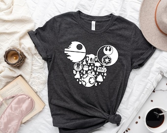 Star Wars Mickey Mouse Shirt, Mickey head star wars shirt, Disney Family Shirts, Star wars Tee, starwars gifts, Disney trooper galaxy tee