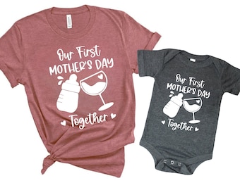Our First Mother's Day Shirt, Mothers Day Matching Shirt, Mother's Day Mommy And Baby Outfit, Mother's Day Gift