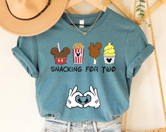 Disney Vacation Shirt, Snacking For Two Pregnancy Announcement Shirt, Disney Shirts For Women, Funny Mom to be T-shirt