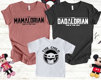 Mandalorian Family Shirt, The Mandolorian Tshirt, Mamalorian Dadalorian and The Child Shirt, Daddy Daughter Shirt, Mother and Son Matching