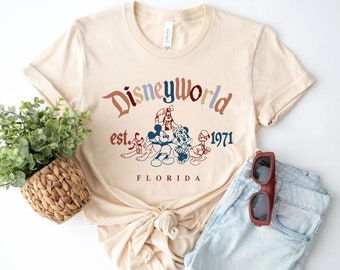 Retro Mickey And Friends Disneyworld Est 1971 T-shirt, Disneyworld Shirt, 2026 Family Vacation Tee, Magic Kingdom, Minnie Donald Pluto Shirt