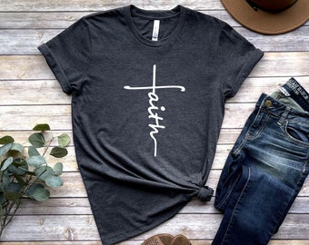 Faith Shirt, Faith Cross Shirt, Christian Gift, Faith Gift, Christian Shirts , Love and Grace Shirt, Faith Cross, Vertical Cross, Jesus