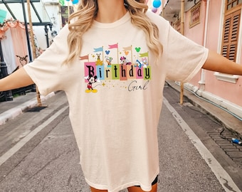 Disney Birthday Girl Shirt, Disneyland Birthday Girl Shirts,Matching Disney Retro Park Women Paste, Disneyworld Disneyland Park Shirt