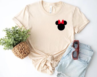 Pocket Minnie Head Shirt, Minnie Head Shirt, Minnie Ear Shirt, Disneyworld Shirts for Trip, Disney Minnie Shirt, Disney Trip Shirt