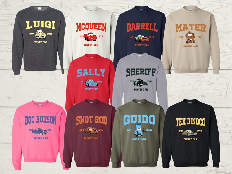 Cars Movie Fun Sweatshirts, Birthday Gift for Disney Fan, Disney Family Trip Shirt, Lightning Mcqueen Sweatshirt