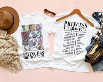 Princess Eras Tour Front and Back Shirt, Disney Princess Tour Tee, Disney Princess Characters Shirt, Disney Girl Trip Shirt,Disneyland Shirt