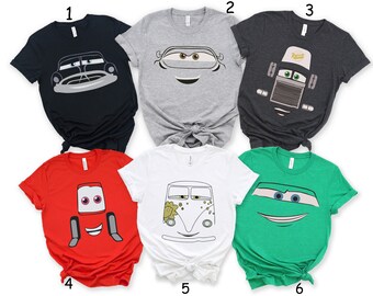 Disney Cars Face Outline Family Matching Shirt, Disney Birthday Crew, Cars Group Shirt, Disney Vacation, Disney Cars Shirt, Cars Shirt