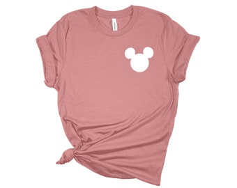 Pocket Mickey Head Shirt, Mickey Head Shirt, Mickey Ear Shirt, Disneyworld Shirts for Trip, Disney Mickey Shirt, Disney Trip Shirt