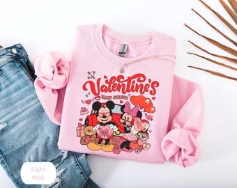 Funny Disney Mickey Minnie Love Valentine Shirt, Mickey And Minnie Valentines Tshirt, Kiss Love Valentine