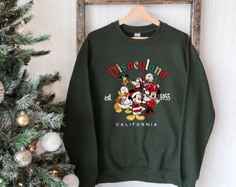 Disneyland Christmas, Retro Mickey And Friends Disneyland Christmas Sweatshirt, Disneyland Shirt, 2026 Family Vacation Shirt,Christmas sweat
