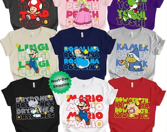 Super Mario Character Shirt, Mario and Friends Shirts,Super Mario Family Shirts,Super Mario Birthday Party,Super Mario Shirt,Family Vacation