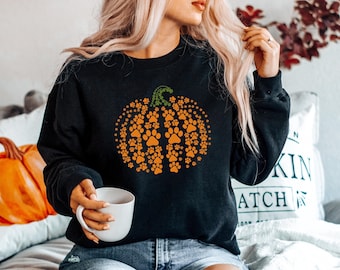 Paw Pumpkin Shirt, Paw Print Shirt, Pumpkin Dog Shirt, Dog Halloween Shirt,Retro Pumpkin, Halloween Shirt, Halloween Sweatshirt,Thanksgiving