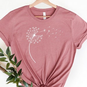 Dandelion Shirt, Windflower Tee, Yoga Shirt, Boho Windflower Shirt, Inspirational Shirt, Meditation Gift, Dandelion Shirt for Her, Bday Tees