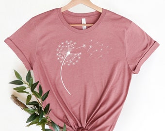 Dandelion Shirt, Windflower Tee, Yoga Shirt, Boho Windflower Shirt, Inspirational Shirt, Meditation Gift, Dandelion Shirt for Her, Bday Tees