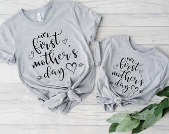 Mother's Day Mommy And Me Shirts, Our First Mother's Day Matching Set, Mommy Me Matching Outfit Shirts, First Mother's Day Gift,Gift for Her