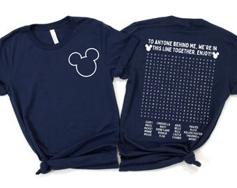 Disneyworld Shirt, Funny Interactive Disney Shirt, Waiting In Line Puzzle Double Side Disney Shirt, Disney Dad