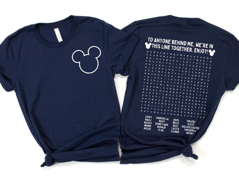 Disneyworld Shirt, Funny Interactive Disney Shirt, Waiting In Line Puzzle Double Side Disney Shirt, Disney Dad