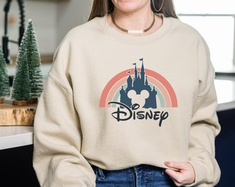 Disney Rainbow Castle Sweatshirt, Disney Family Sweatshirt, Disney Castle Sweatshirt, Disney Retro Sweatshirt, Disneyworld Sweatshirt
