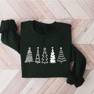 Christmas Sweatshirt, Christmas Sweater, Christmas Crewneck, Christmas Tree Sweatshirt, Holiday Sweaters for Women, Winter Sweatshirt