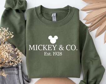 Mickey & Co Sweatshirt, Retro Vintage Disney Shirt, Disney Family Matching Sweater, Disneyland Tee, Disney Gift for Girl, Disneyworld Shirt