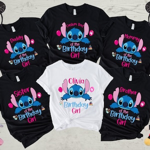 Stitch Birthday Shirt, Personalized Birthday Shirt, Custom Stitch Birthday Shirt, Stitch Birthday Girl Shirt, Stitch Birthday Family Shirts