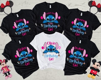 Stitch Birthday Shirt, Personalized Birthday Shirt, Custom Stitch Birthday Shirt, Stitch Birthday Girl Shirt, Stitch Birthday Family Shirts
