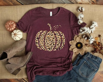 Leopard Pumpkin Shirt, Cheetah Pumpkin Shirt,Thanksgiving Shirt, Thankful Shirt,Fall Shirt, Hello Pumpkin,Family Matching Shirt