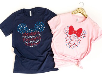 Disney Mickey Minnie Patriotic T-Shirt, Mickey Minnie Stars, Disney Mickey Shirt, Patriotic Shirt, Cute 4th Of July Shirt, Independence Day