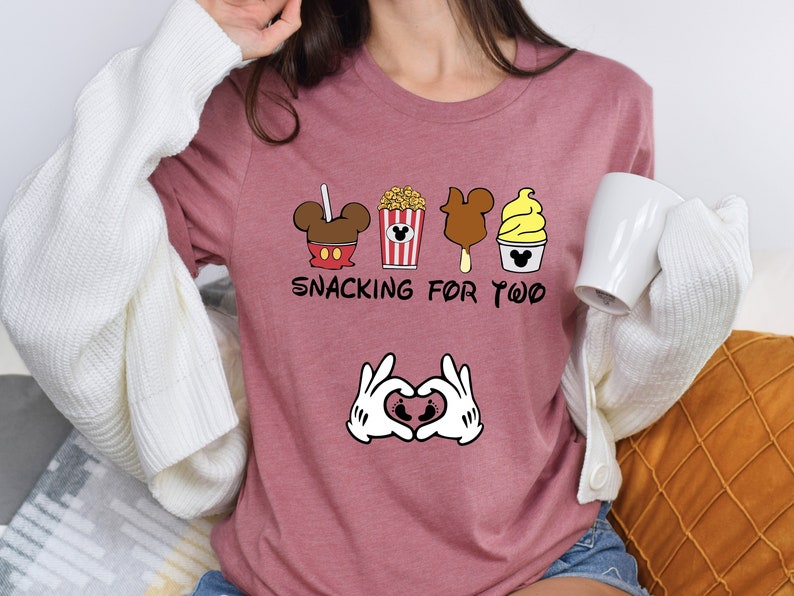 Disney Vacation Shirt, Snacking For Two Pregnancy Announcement Shirt, Disney Shirts For Women, Funny Mom to be T-shirt