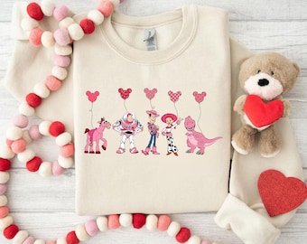 Toy Story Movie Characters Valentine Sweatshirt, Disney World Toy Story Valentine Sweater, Happy Valentine Day, Buzz Lightyear Valentine Tee
